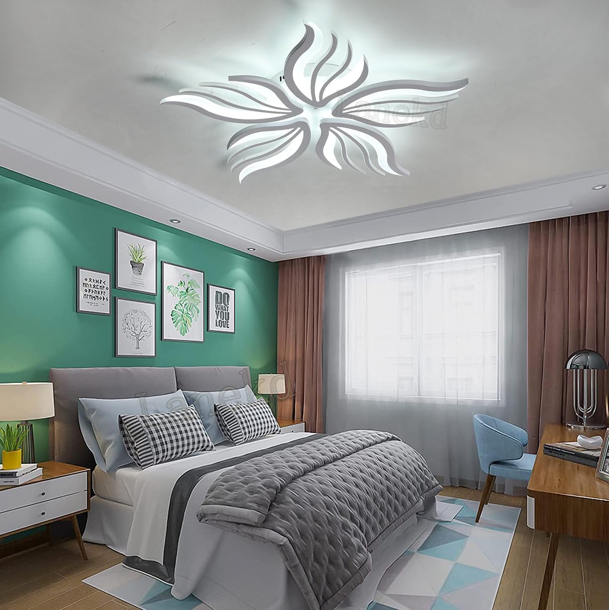 LED полилей с дистанционно управление SAKURA 62W, 5 венчелистчета, студена/топла/неутрална светлина, димируем, бял LED полилей с дистанционно управление Заглавие по подразбиране Alessandro Design