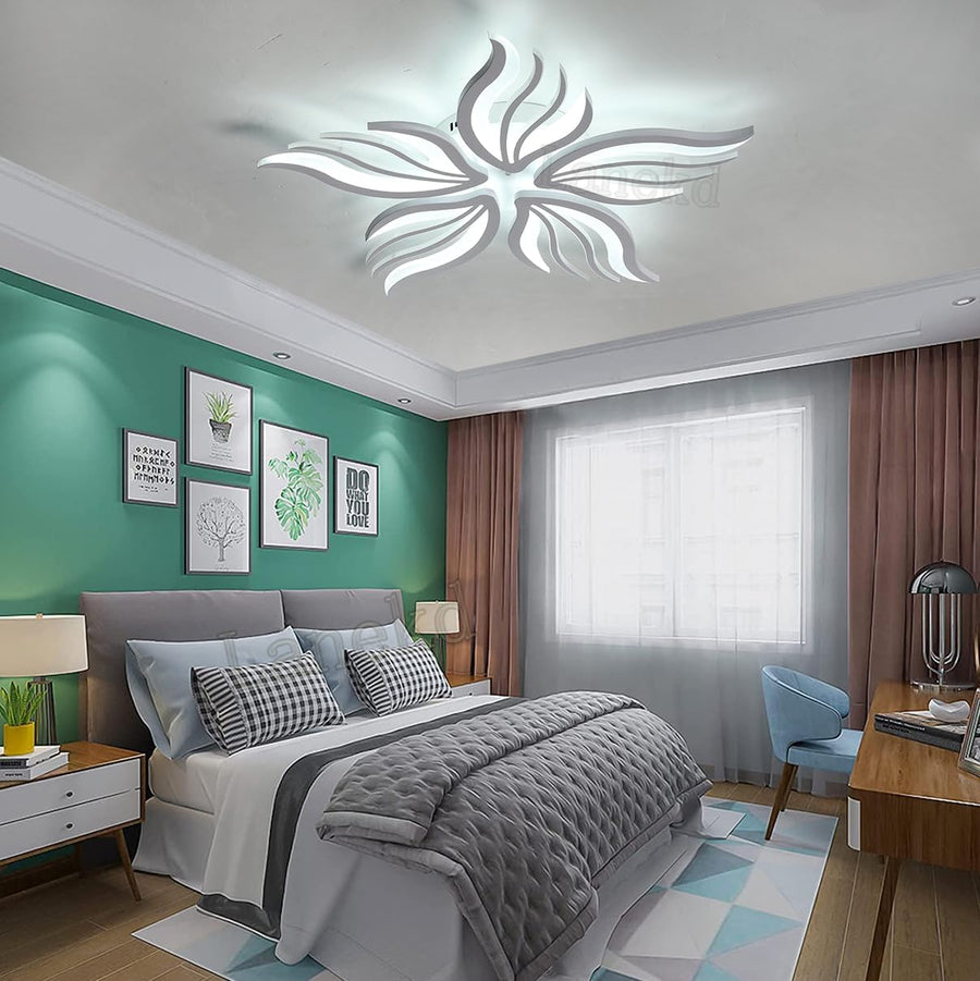 LED полилей с дистанционно управление SAKURA 62W, 5 венчелистчета, студена/топла/неутрална светлина, димируем, бял LED полилей с дистанционно управление Заглавие по подразбиране Alessandro Design