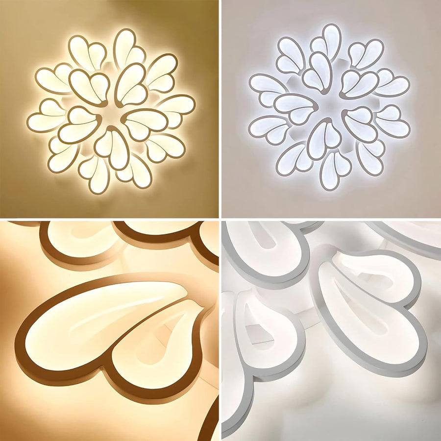 LED полилей с дистанционно управление BLOSSOM 146W, 12 венчелистчета, Студена/Топла/Неутрална светлина 3000k/4000k/6000k, Димируем, Бял LED полилей с дистанционно управление Default Title Alessandro Design