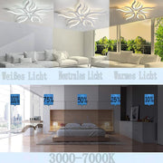 LED полилей с дистанционно управление SAKURA 62W, 5 венчелистчета, студена/топла/неутрална светлина, димируем, бял LED полилей с дистанционно управление Заглавие по подразбиране Alessandro Design