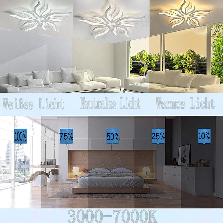 LED полилей с дистанционно управление SAKURA 62W, 5 венчелистчета, студена/топла/неутрална светлина, димируем, бял LED полилей с дистанционно управление Заглавие по подразбиране Alessandro Design