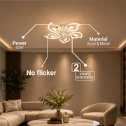 LED полилей с дистанционно управление GLORIOSA 95W, 5 венчелистчета, студена/топла/неутрална светлина, димиране, бял LED полилей с дистанционно управление Default Title Alessandro Design