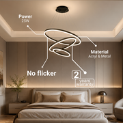 Окачен LED полилей с дистанционно управление CASIANA 85W, 3 кръга, Студена/Топла/Неутрална светлина, Димируем, Черен, Регулируема височина LED полилеи с дистанционно управление Заглавие по подразбиране Alessandro Design