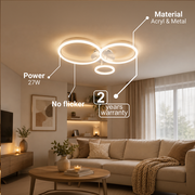 LED полилей с дистанционно управление BETTY 40W, 3 кръга, студена/топла/неутрална светлина, димируеми, бели, метални и акрилни LED полилеи с дистанционно управление Заглавие по подразбиране Alessandro Design