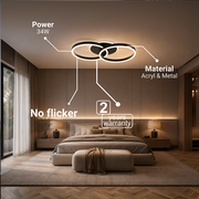 LED полилей с дистанционно управление RIGA LILITH 34W, 2 кръга, студена/топла/неутрална светлина, димируем, черен LED полилей с дистанционно управление Заглавие по подразбиране Alessandro Design