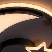 LED полилей с дистанционно управление ALYONA 44W, Луна и звезда, Студена/Топла/Неутрална светлина, Димируем, Черен LED полилей с дистанционно управление Default Title Alessandro Design