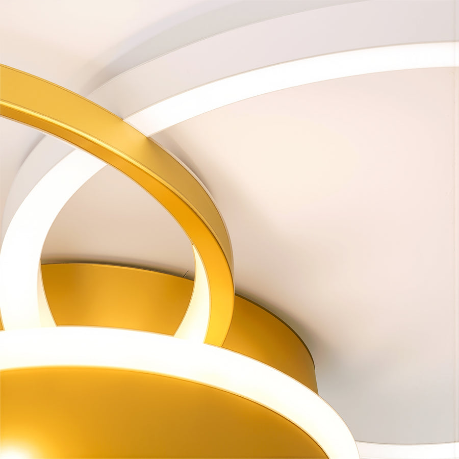 LED полилей с дистанционно управление KILLIAN 80W, 4 кръга, студена/топла/неутрална светлина, димиране, златни LED полилеи с дистанционно управление Заглавие по подразбиране Alessandro Design