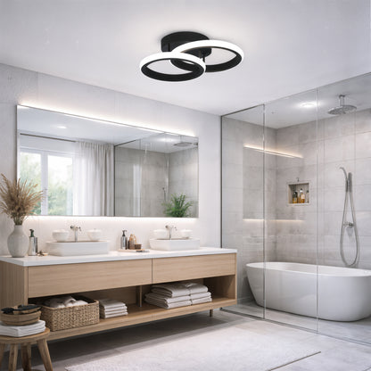 LED полилей VERTEX CIRCULA 21W, 2 кръга, метални рамки, студена/топла/неутрална светлина 3000K/4000K/6000K, черен, метални LED полилеи Заглавие по подразбиране Alessandro Design