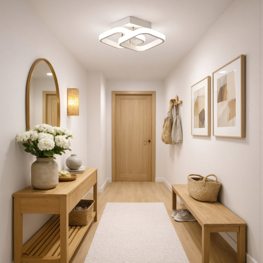 VERTEX Matrix LED полилей, припокриващи се диаманти, метални рамки, 24W, 2 диаманта, студена/топла/неутрална светлина 3000K/4000K/6000K, бели LED полилеи Заглавие по подразбиране Alessandro Design
