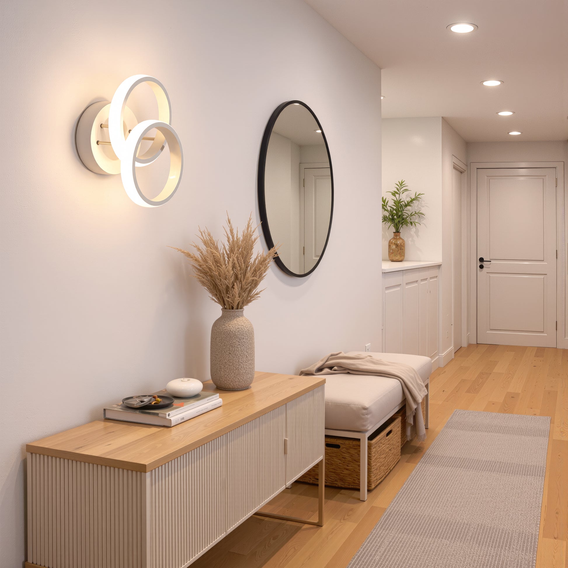 LED полилей VERTEX CIRCULA 21W, 2 кръга, метални рамки, студена/топла/неутрална светлина, бели LED полилеи Заглавие по подразбиране Alessandro Design