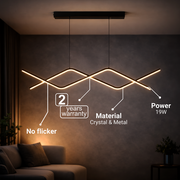 Окачен LED полилей с дистанционно управление ZIGZAG 27W, Студена/Топла/Неутрална светлина, Димируем, Черен, Регулируема височина LED полилеи с дистанционно управление Заглавие по подразбиране Alessandro Design