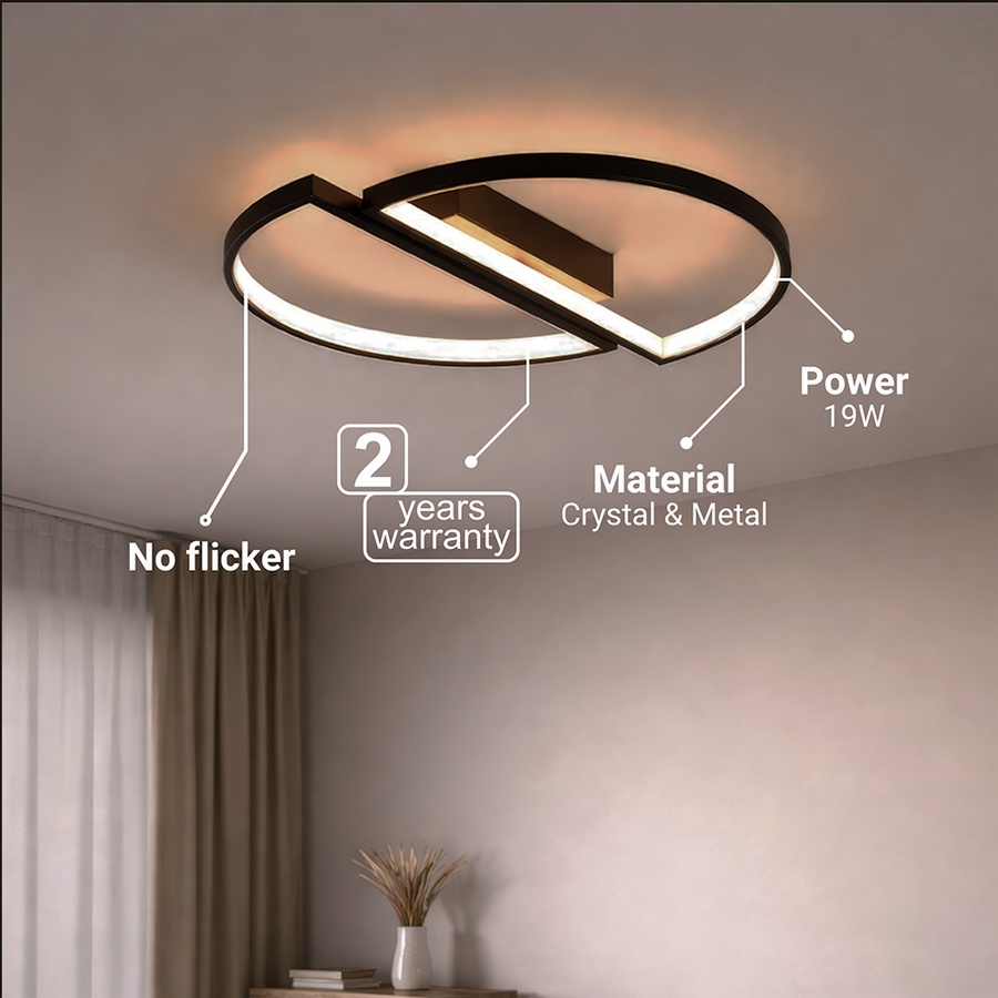 LED полилей с дистанционно управление VECTOR ARCUS 52W, 2 елемента, Студена/Топла/Неутрална светлина, Димируем, Черен LED полилей с дистанционно управление Default Title Alessandro Design