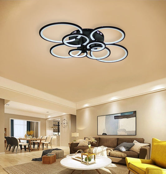 LED полилей с дистанционно управление Alani 200W, 8 кръга, студена/гореща/неутрална светлина, нестабилна, кафява
