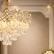 Кристален полилей WINDSOR Elegance 8x E14, диаметър 39 см, блестящо злато, регулируема височина, метални и кристални кристални полилеи Заглавие по подразбиране Alessandro Design