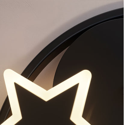 LED полилей с дистанционно управление ALYONA 44W, Луна и звезда, Студена/Топла/Неутрална светлина, Димируем, Черен LED полилей с дистанционно управление Default Title Alessandro Design