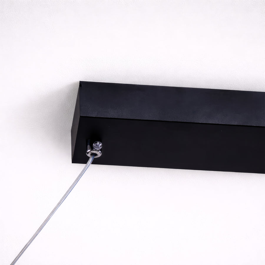 Окачен LED полилей с дистанционно управление, FLUX, 27W, 116 см, студена/топла/неутрална светлина 3000K/4000K/6000K, димируем, черен, регулируема височина, метални и силиконови модерни полилеи Заглавие по подразбиране Alessandro Design