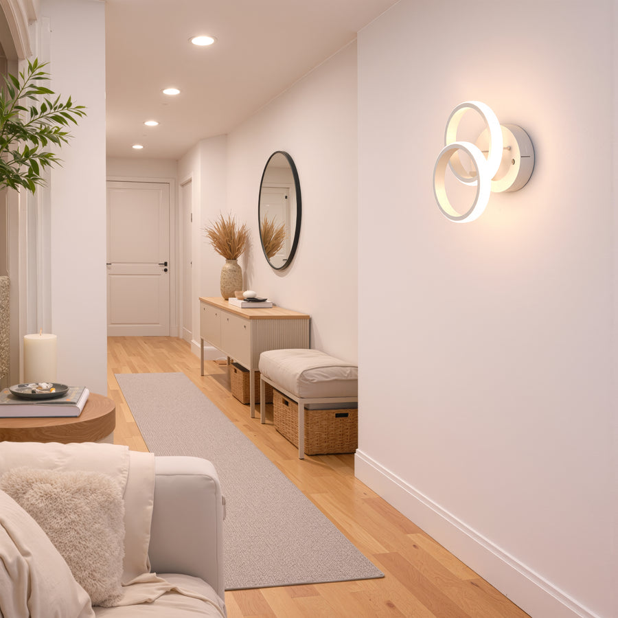 LED полилей VERTEX CIRCULA 21W, 2 кръга, метални рамки, студена/топла/неутрална светлина, бели LED полилеи Заглавие по подразбиране Alessandro Design