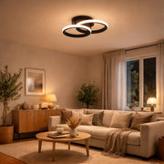 LED полилей VERTEX CIRCULA 21W, 2 кръга, метални рамки, студена/топла/неутрална светлина 3000K/4000K/6000K, черен, метални LED полилеи Заглавие по подразбиране Alessandro Design