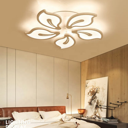 LED полилей с дистанционно управление JASMINE 66W, 5 венчелистчета, студена/топла/неутрална светлина, димиране, бял LED полилей с дистанционно управление Заглавие по подразбиране Alessandro Design