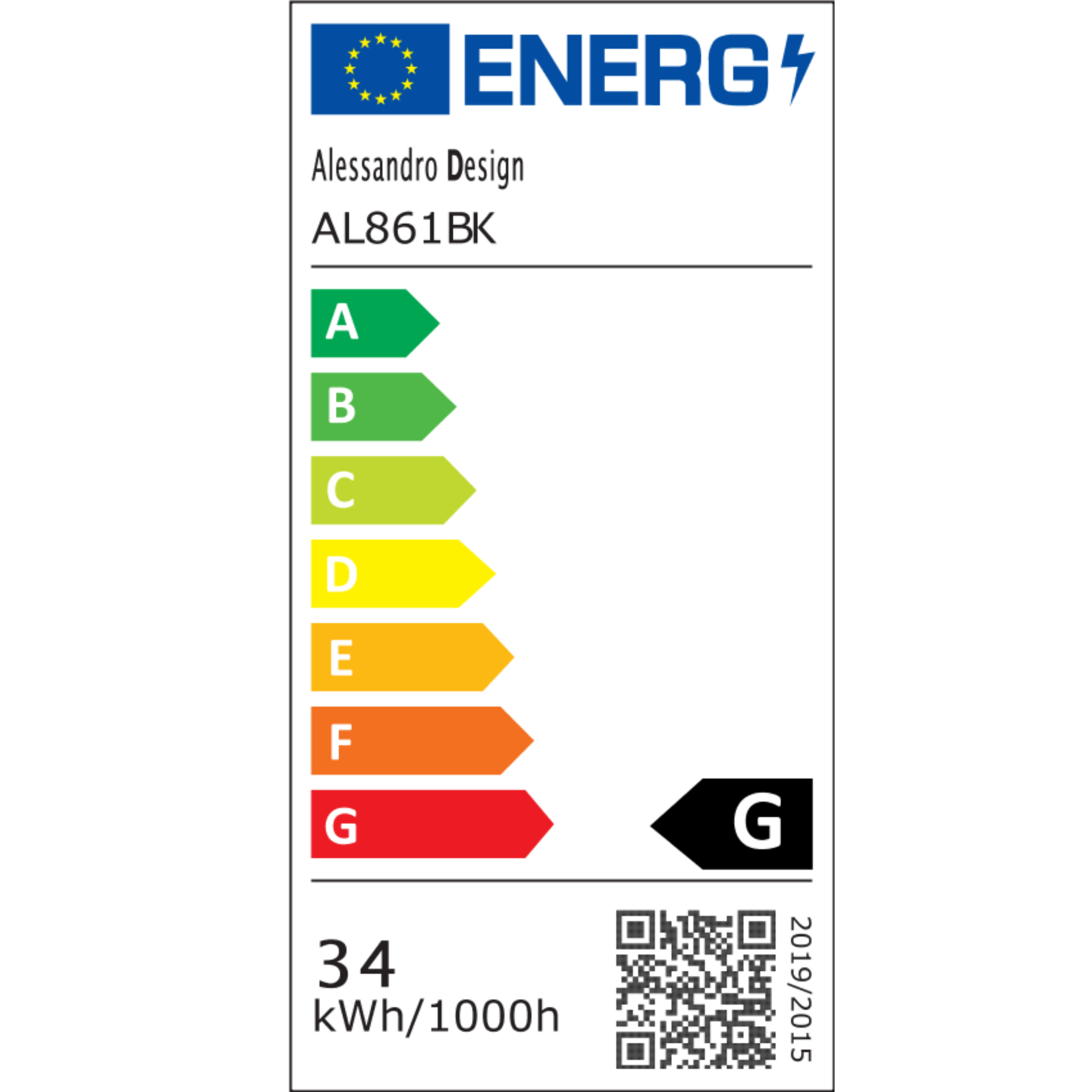 LED стенна лампа Key Sol 34W студена/топла/неутрална светлина Черни метални вътрешни стенни лампи Заглавие по подразбиране Alessandro Design