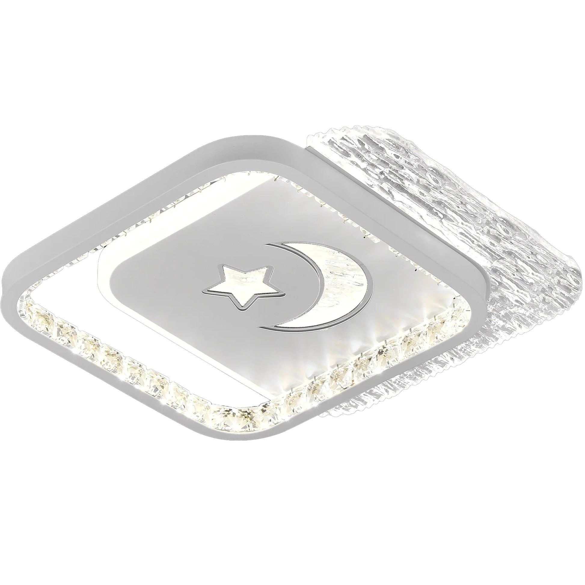 LED полилей PERU 38W, 2 квадрата, студена/топла/неутрална светлина, бели LED полилеи Заглавие по подразбиране Alessandro Design