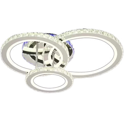LED полилей с дистанционно управление и кристал NOVA ROTONDA RGB 73W, 3 кръга, студена/топла/неутрална светлина, възможност за димиране, блестящи хромирани LED полилеи и кристали Заглавие по подразбиране Alessandro Design