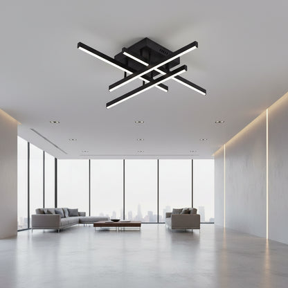 LED полилей с дистанционно управление LINEX, 52W, 4 елемента, линейна, студена/топла/неутрална светлина, димируем, черен LED полилей с дистанционно управление Заглавие по подразбиране Alessandro Design