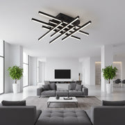 LED полилей с дистанционно управление LINEX, 108W, 8 елемента, студена/топла/неутрална светлина, димируем, черен LED полилей с дистанционно управление Заглавие по подразбиране Alessandro Design