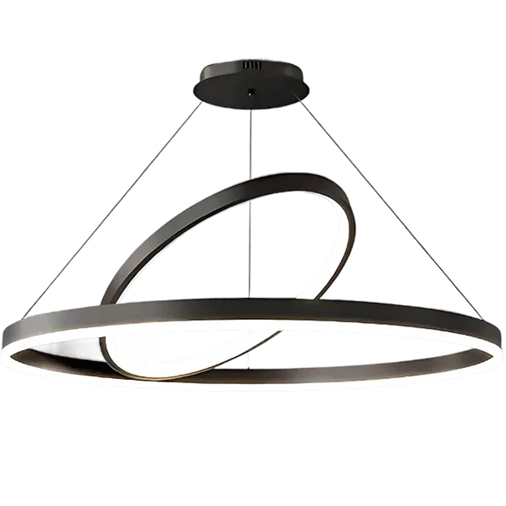 LED окачен полилей PAGANO 47W, 3000K, 2 кръга, черен, регулируема височина Модерни полилеи Заглавие по подразбиране Alessandro Design