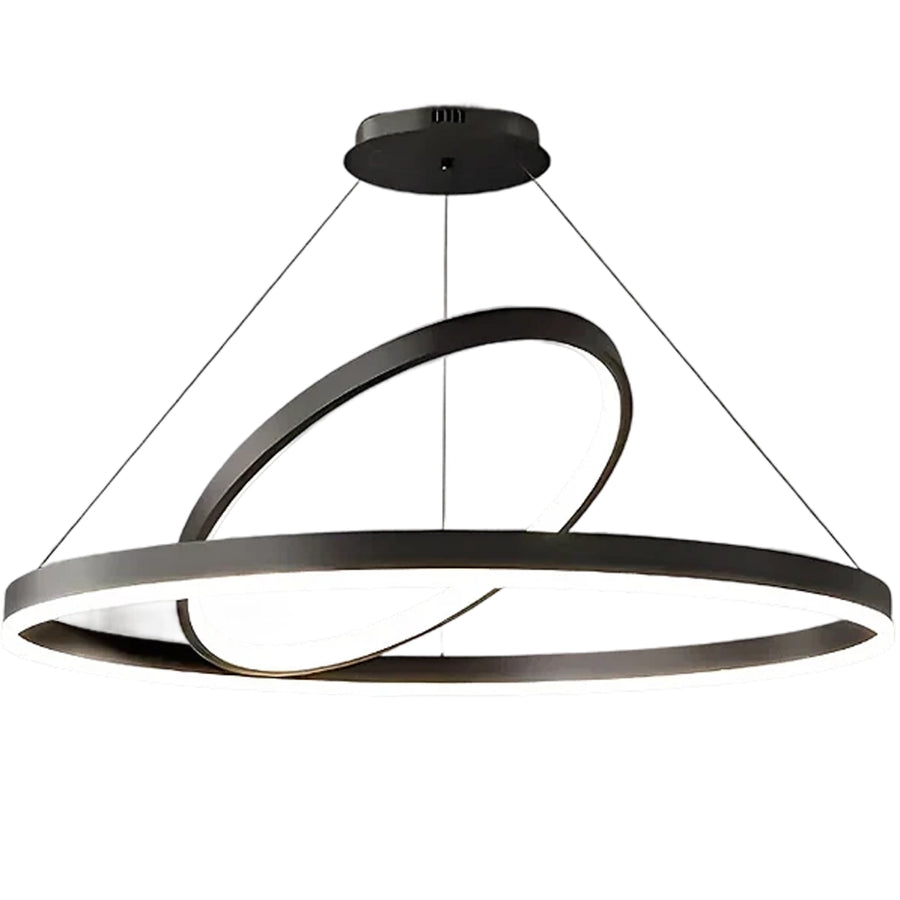 LED окачен полилей PAGANO 47W, 3000K, 2 кръга, черен, регулируема височина Модерни полилеи Заглавие по подразбиране Alessandro Design