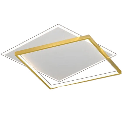 LED полилей с дистанционно управление SOLARA 66W, 2 квадрата, студена/топла/неутрална светлина, димируем, златисто бял LED полилей с дистанционно управление Заглавие по подразбиране Alessandro Design