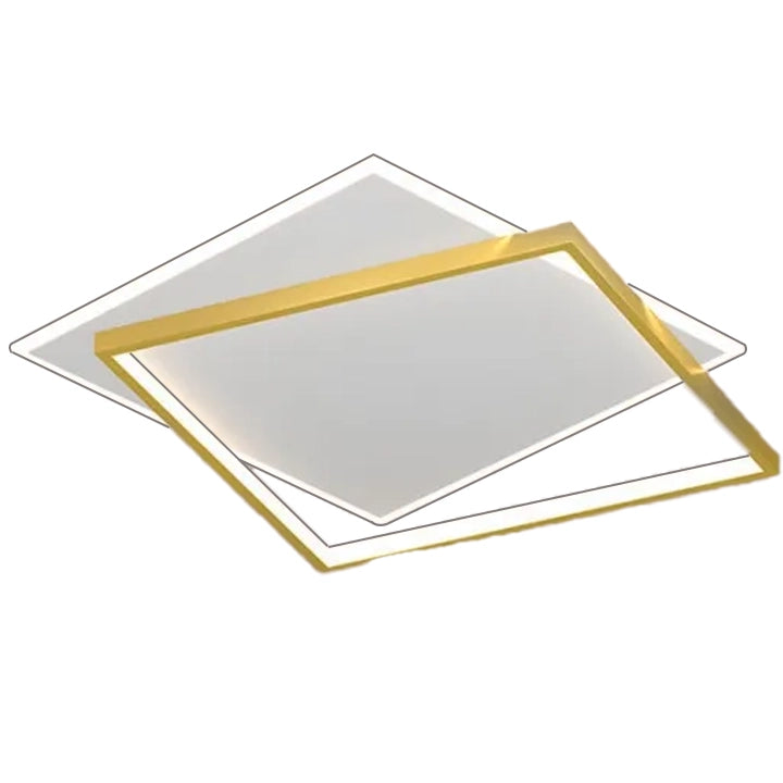 LED полилей с дистанционно управление SOLARA 66W, 2 квадрата, студена/топла/неутрална светлина, димируем, златисто бял LED полилей с дистанционно управление Заглавие по подразбиране Alessandro Design