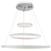 Окачен LED полилей с дистанционно управление SERENA 85W, 60 см, 3 кръга, Студена/Топла/Неутрална светлина, Димируем, Бял, Регулируем по височина LED полилей с дистанционно управление Заглавие по подразбиране Alessandro Design