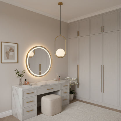 Модерен полилей LOFT Gallery, 1x E27, бяло злато, метал, регулируема височина