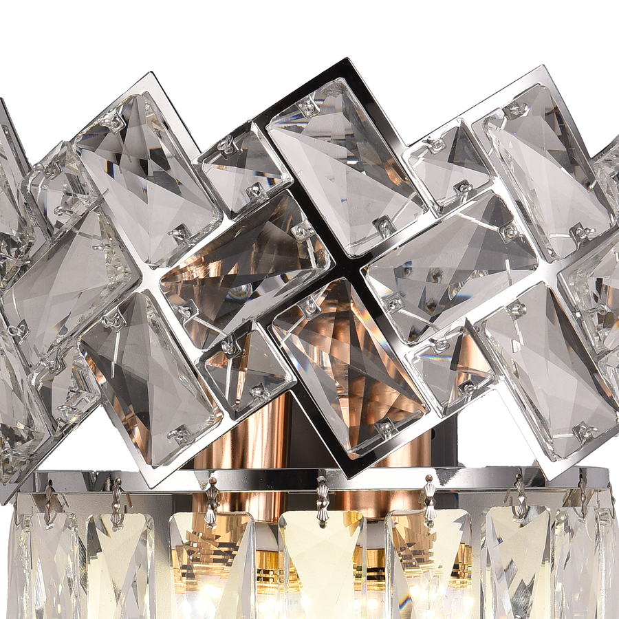 WINDSOR Cristal стенна лампа, 2x E14, блестящи хромирани вътрешни стенни лампи Заглавие по подразбиране Alessandro Design