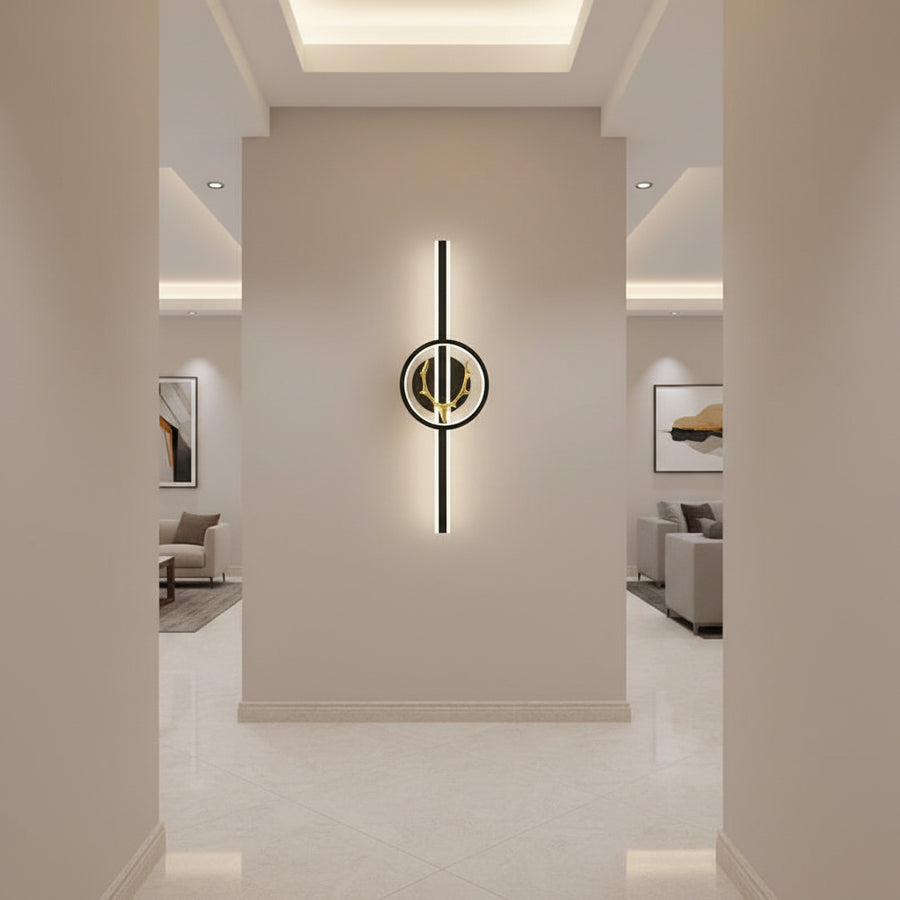 Aplica LED Decorativa CERBOS, 42W, 60cm, Lumina Calda / Neutra/ Rece, Negru, Metal si Acril
