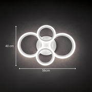 LED полилей с дистанционно BETTY 43W, 4 кръга, Студена/Топла/Неутрална светлина, Димируем, Бял LED полилей с дистанционно управление Заглавие по подразбиране Alessandro Design