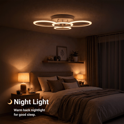 LED полилей с дистанционно BETTY 43W, 4 кръга, Студена/Топла/Неутрална светлина, Димируем, Бял LED полилей с дистанционно управление Заглавие по подразбиране Alessandro Design