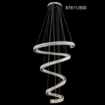 LED полилей CC87811/800CH, Диаметър 80 см, Височина 150 см, IP20, Студена/Неутрална/Топла светлина, Димируем, Сребрист, Кристал, Стомана