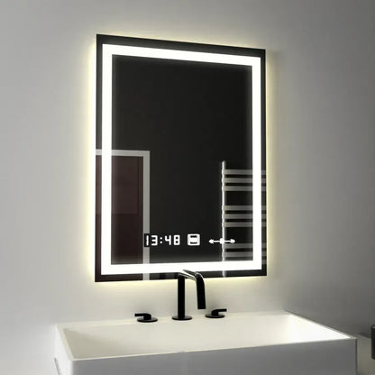 Правоъгълно LED огледало, 45x60 см, Verite MotionGlow Marcello, система за обезпотяване, часовник и термометър, димируеми огледала Marcello Заглавие по подразбиране Alessandro Design