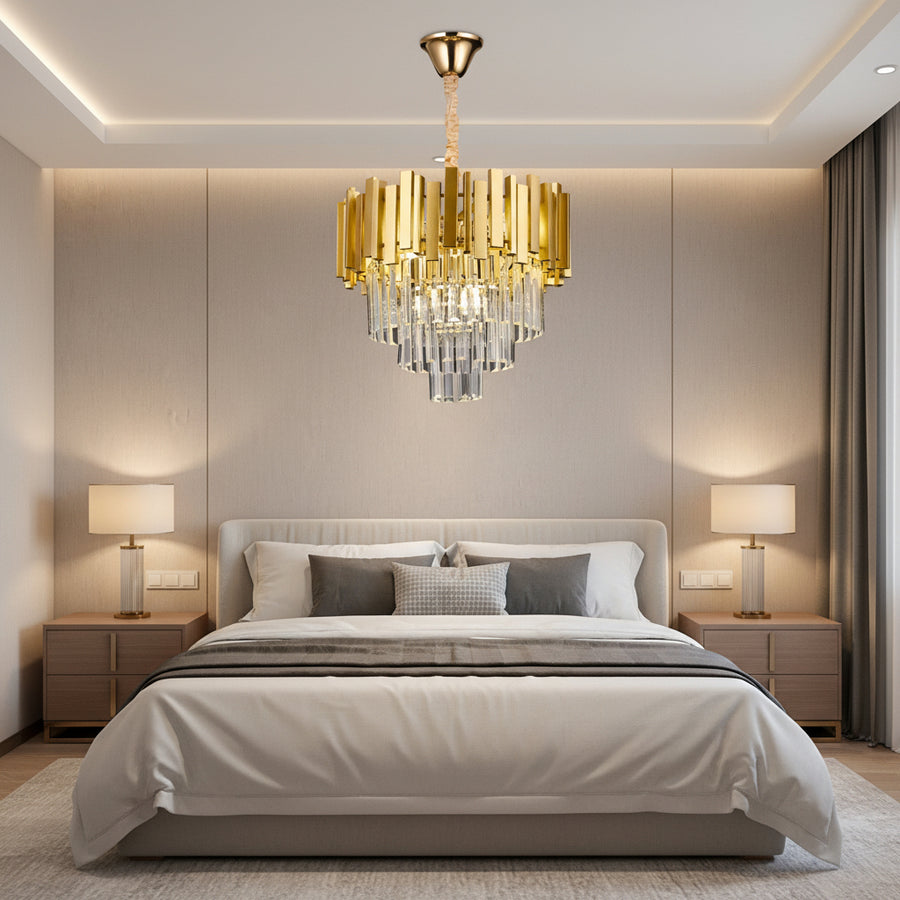 Полилей BLOIS Nobile, диаметър 40 см, 5x E14 злато, регулируема височина