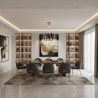 Кристален полилей BLOIS Eleganza 8xE14, диаметър 50 см, черен, регулируема височина