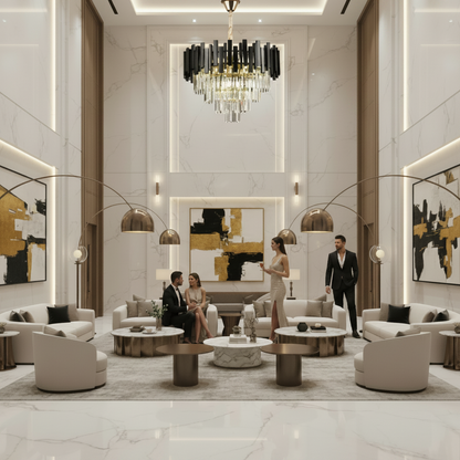 Кристален полилей BLOIS Eleganza 8xE14, диаметър 50 см, черен, регулируема височина