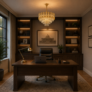 Кристален полилей BUCKINGHAM Nobile 5xE14, диаметър 40 см, блестящо злато, регулируема височина