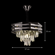Candelabru Cristal HEXA Ø37cm 5xE14 Negru