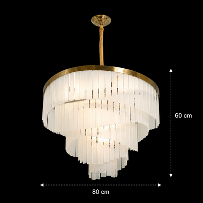 Candelabru Cristal MUNTEAN Regalis, 15xE14, D80 cm, Metal si Cristal, Auriu