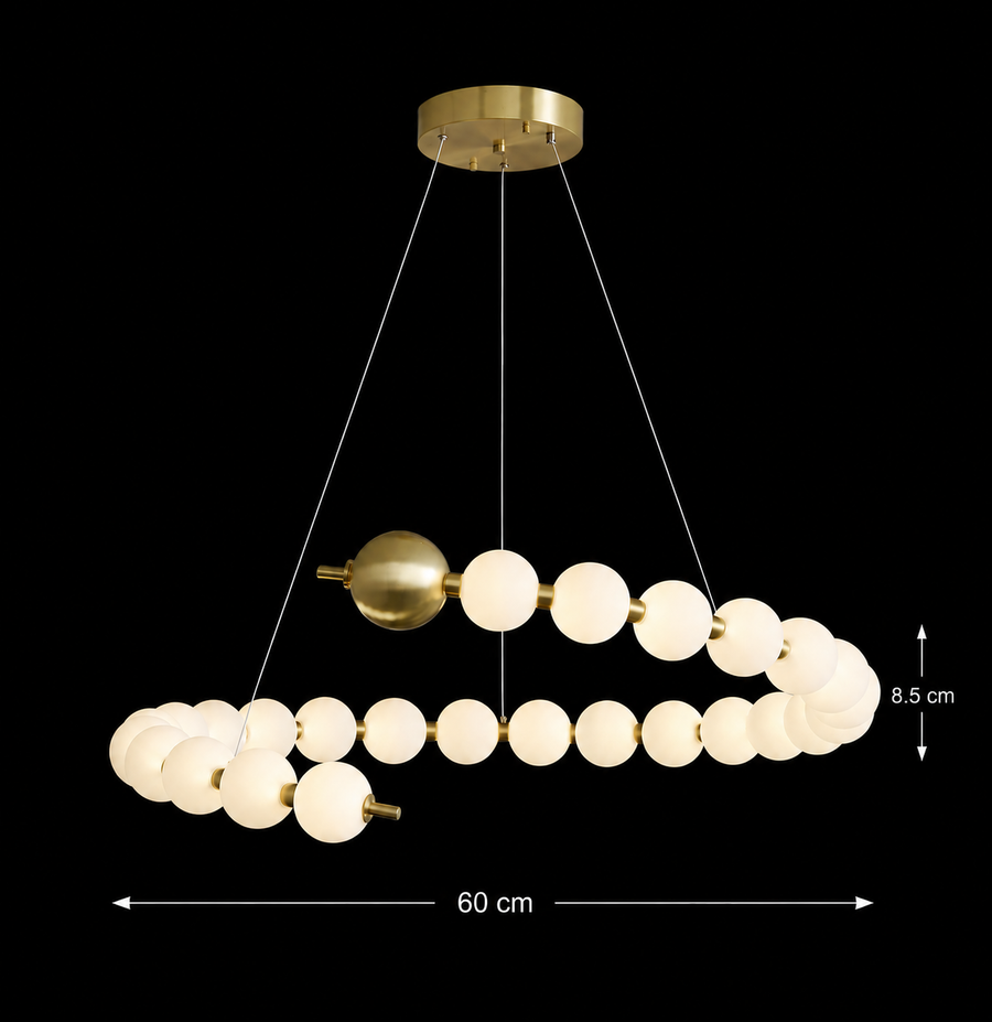Aurelia 41W акрилен LED висящ полилей с дистанционно управление, димируем, 3000K/4000K/6000K, злато, метал и акрил