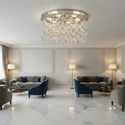 Кристален LED полилей LLC210/550CH кръгъл, 30W, студена/топла/неутрална светлина, кристал, блестящ хром