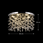 Кристален LED полилей LLC210/550CH кръгъл, 30W, студена/топла/неутрална светлина, кристал, блестящ хром