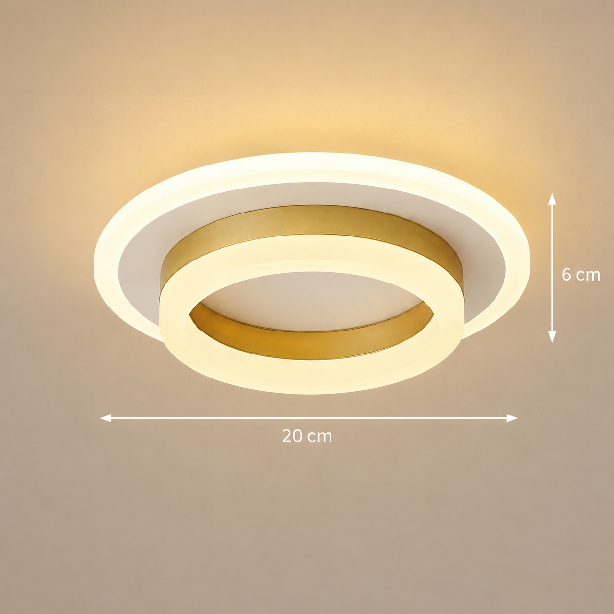 LED полилей SOLENA ROTONDA 21W, диаметър 20 см, студена/топла/неутрална светлина, златисто бял LED полилей Заглавие по подразбиране Alessandro Design
